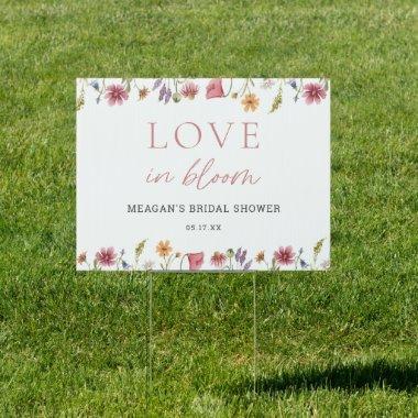 Love In Bloom Wildflower  Yard Sign