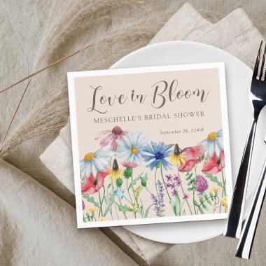 Love in Bloom Wildflower Charm Bridal Shower Napkins