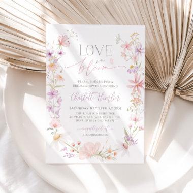 Love in Bloom Wildflower Floral Bridal Shower Invitations