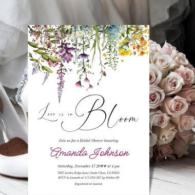 Love in Bloom Wildflower Garden Bridal Shower Invitations