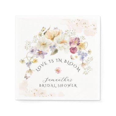 Love in bloom Wildflower Rustic  Napkins