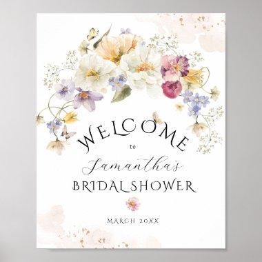 Love in bloom Wildflower Rustic Bridal Shower Poster