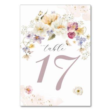 Love in bloom Wildflower Rustic Bridal Shower Table Number