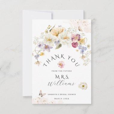 Love in bloom Wildflower Rustic Bridal Shower Thank You Invitations