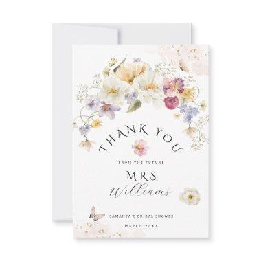 Love in bloom Wildflower Rustic Bridal Shower Thank You Invitations