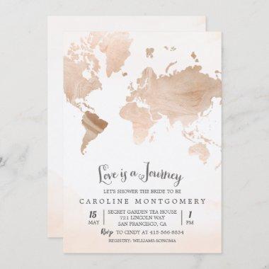 Love is a Journey Map Bridal Shower Invitations