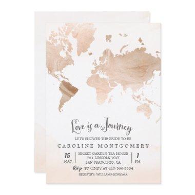 Love is a Journey Map Bridal Shower Invitations