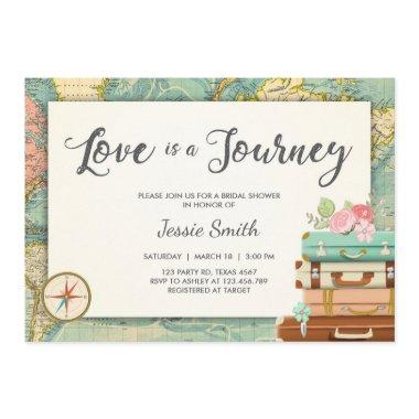 Love is a Journey Travel Bridal shower Invitations