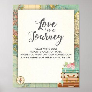 Love is a Journey Travel Bridal shower Miss to Mrs Poster