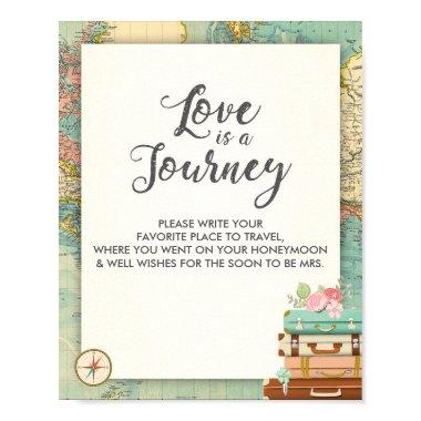 Love is a Journey Travel Bridal shower Miss to Mrs Poster