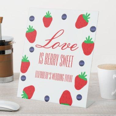 Love Is Berry Sweet Fruit Bridal Shower Pedestal Sign