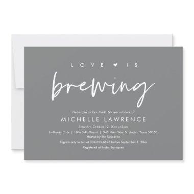 Love is brewing, Afternoon Tea Party Bridal Shower Invitations