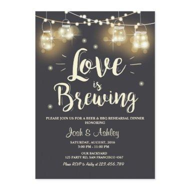 Love is brewing bbq rehearsal bridal shower Invitations