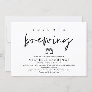 Love is brewing, Beer Party Bridal Shower Invitations