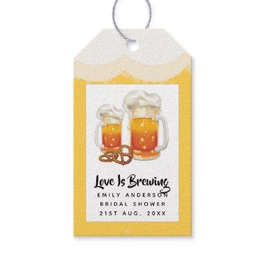 Love Is Brewing BEER Pretzel Bridal Shower Gift Tags