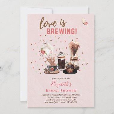 Love Is Brewing BRIDAL SHOWER Coffee Muffins INVIT Invitations