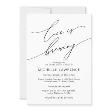 Love is Brewing, Bridal Shower Party Celebration Invitations