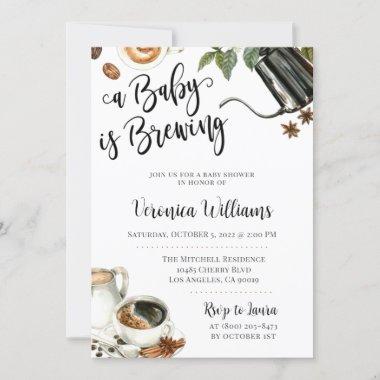 Love is Brewing Coffee Baby Shower Invitations