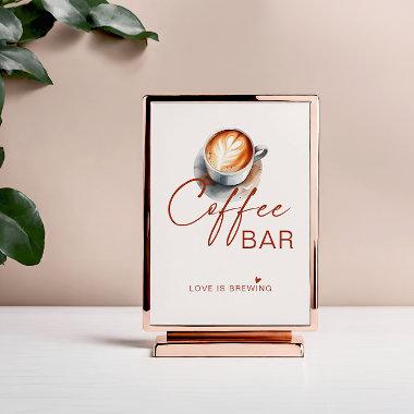 Love Is Brewing Coffee Bar Sign Poster