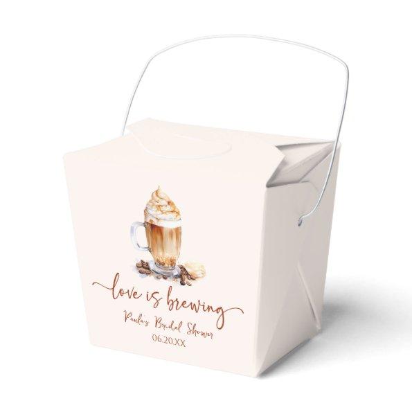 Love Is Brewing Coffee Beans Bridal Shower Favor Box
