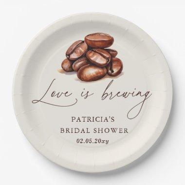 Love is Brewing Coffee Beans  Paper Plates