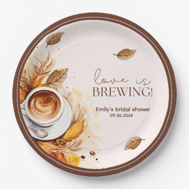 Love is brewing coffee  Brunch Paper Plates