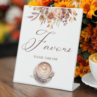 Love is brewing coffee  favors table pedestal sign