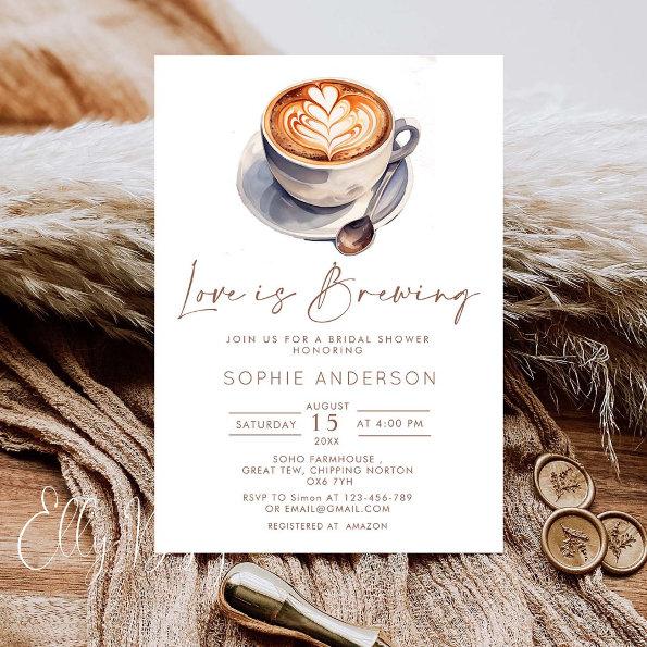 Love Is Brewing Coffee Bridal Shower Invitations