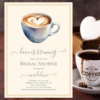 Love is Brewing Coffee Bridal Shower Invitations