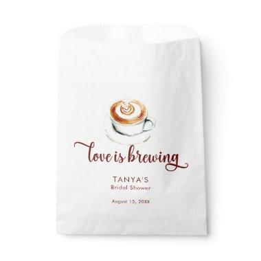 Love is Brewing Coffee  Script Favor Bag