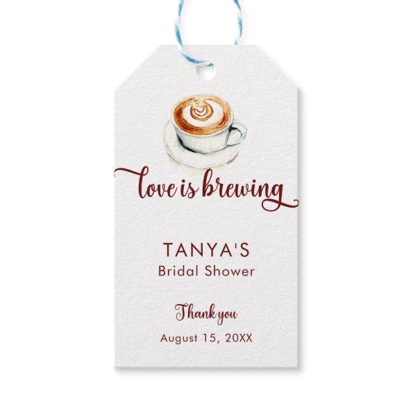 Love is Brewing Coffee  Script Gift Tags