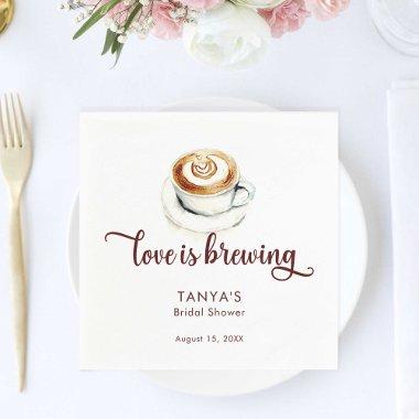 Love is Brewing Coffee  Script Napkins