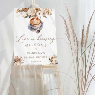 Love Is Brewing Coffee Bridal Shower Welcome Foam Board