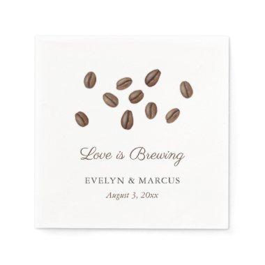 Love Is Brewing Coffee Co-ed Bridal Shower Napkins
