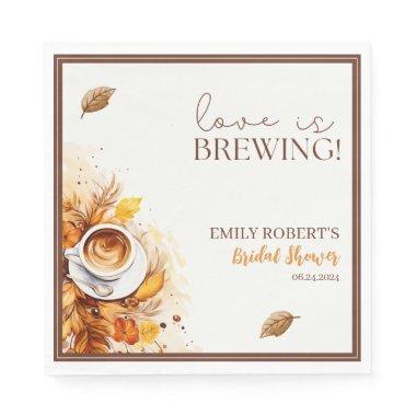 Love is brewing coffee cozy fall  Napkins