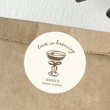 Love is Brewing Coffee Espresso  Classic Round Sticker