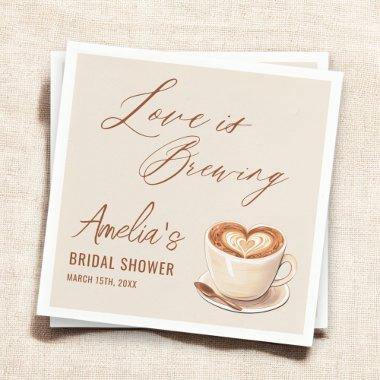 Love is Brewing Coffee Latte  Napkins