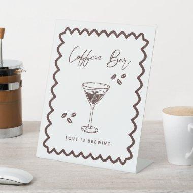 Love is Brewing Coffee Theme  Pedestal Sign