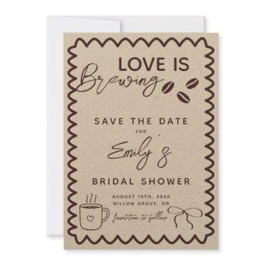 Love is Brewing Coffee Theme  Save The Date