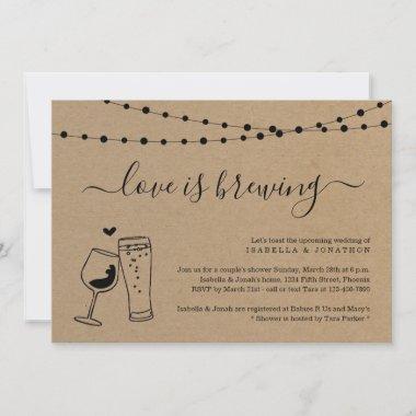 Love is Brewing Couples Bridal Shower Invitations