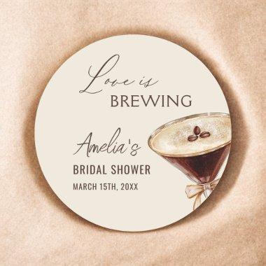 Love is Brewing Espresso Martini  Classic Round Sticker
