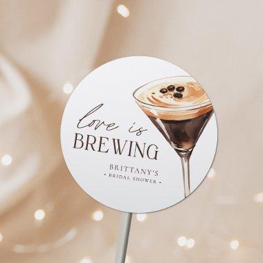 Love is Brewing Espresso Martini  Classic Round Sticker