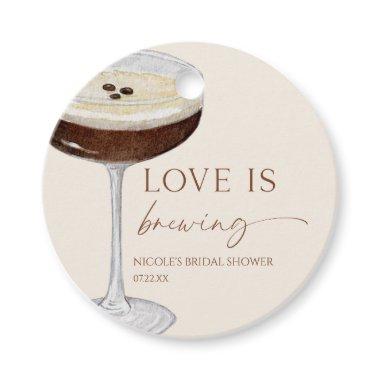 Love Is Brewing Expresso Martini  Favor Tags