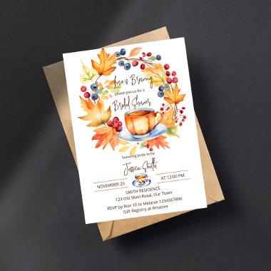 Love is brewing fall themed bridal shower template
