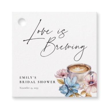 Love is Brewing Floral  Favor Tags