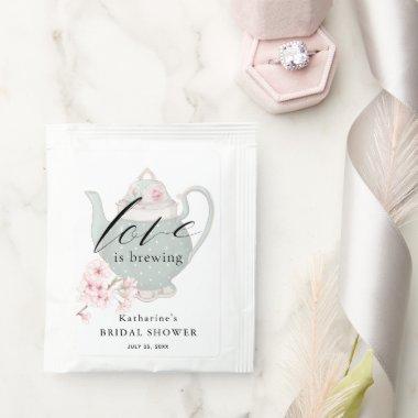 Love is Brewing Floral Tea Pot  Tea Bag Drink Mix