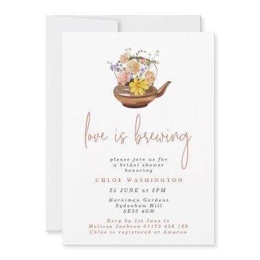 Love is Brewing Floral Teapot
