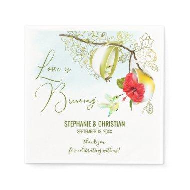 Love Is Brewing Hummingbird Teacup Napkins