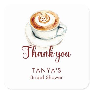 Love is Brewing Latte  Custom Square Sticker