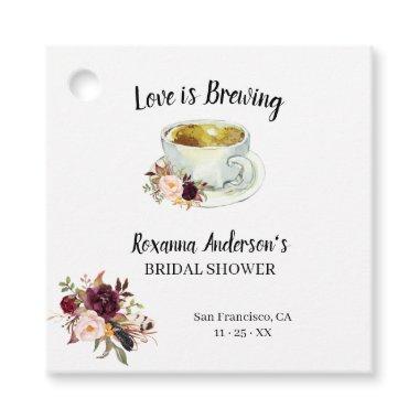 Love is Brewing MarsalaFlowers Tea Bridal Shower  Favor Tags
